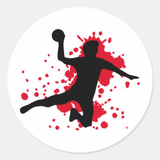 Pegatina Redonda dogma de balonmano sangriento