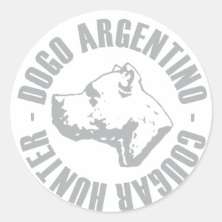 PEGATINA REDONDA DOGO ARGENTINO COUGAR HUNTER