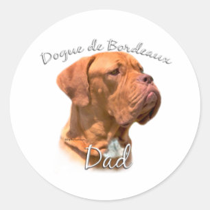 Pegatina Redonda Dogue de Bordeaux Dad 2