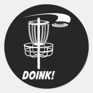Pegatina Redonda ¡Doink! Juegos al aire libre de Disk Golf Funny Fr
