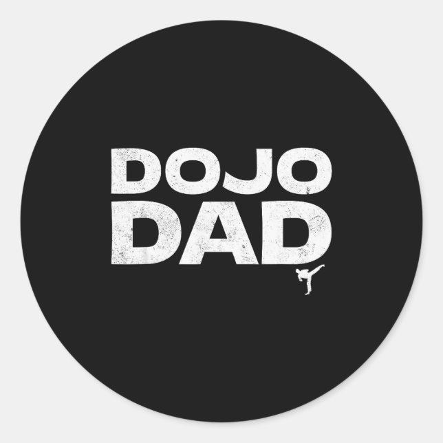 Pegatina Redonda Dojo Dad Martial Arts Funny Father's Day Gift For  (Anverso)