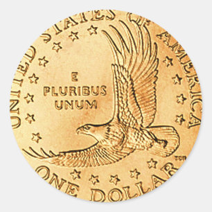 Pegatina Redonda Dólar Coin USA