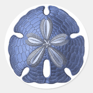 Pegatina Redonda Dólar de arena azul