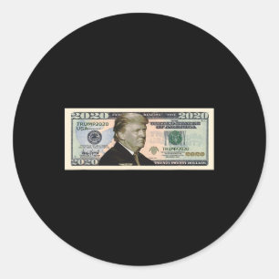 Pegatina Redonda Dólar Trump 2020