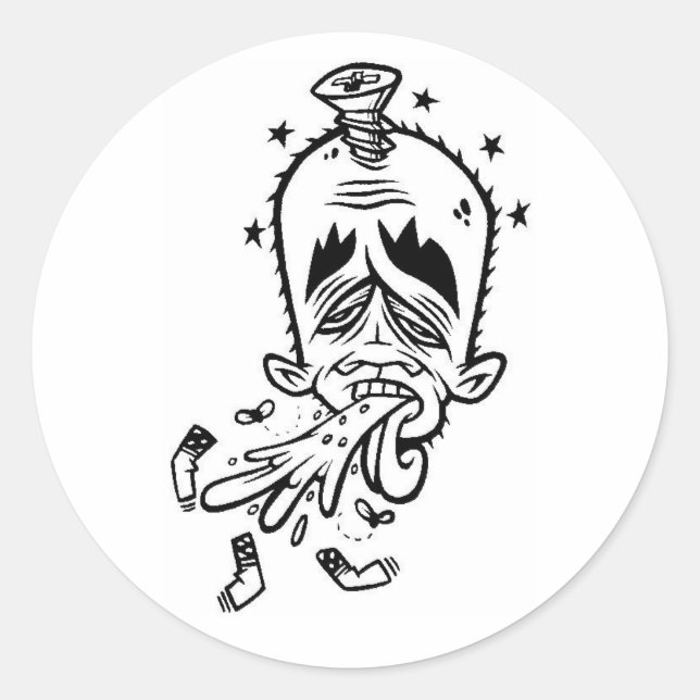 Pegatina Redonda dolla yok yak1 (Anverso)