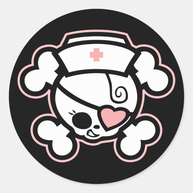 Pegatina Redonda Dolly RN Heart (Anverso)