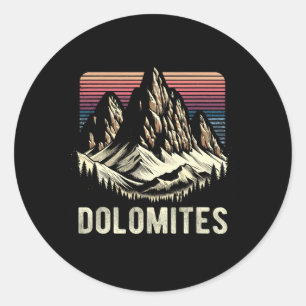 Pegatina Redonda Dolomitas Montañas Dolomíticas Alpes Escalada Send