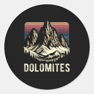 Pegatina Redonda Dolomitas Montañas Dolomíticas Alpes Escalada Send