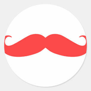 Pegatina Redonda Dolor de bigote rojo para Navidades