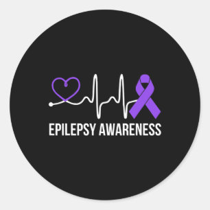 Pegatina Redonda Dolor de corazón Epilepsia Conciencia Pérdida Epil