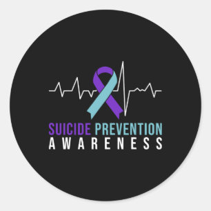 Pegatina Redonda Dolor De Palabras En La Prevención Del Suicidio