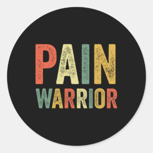 Pegatina Redonda Dolor Guerrero Crps Sensibilización Mes Enfermedad