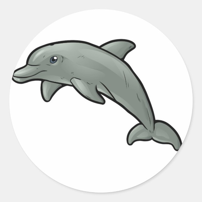 Pegatina Redonda Dolphin Bottlenose (Anverso)