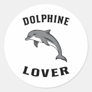 Pegatina Redonda Dolphin Sea Ocean Animal Water Gift Idea