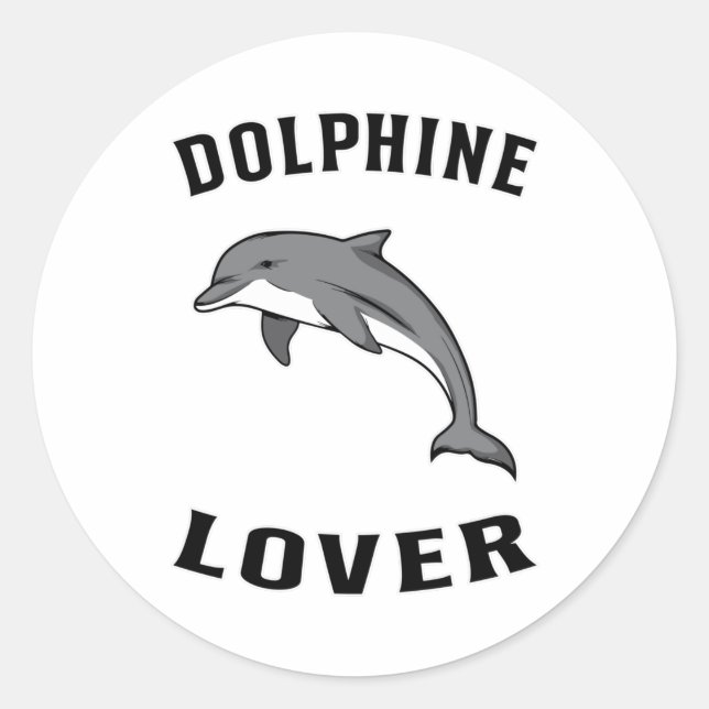 Pegatina Redonda Dolphin Sea Ocean Animal Water Gift Idea (Anverso)