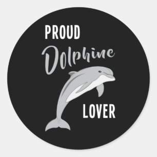 Pegatina Redonda Dolphin Sea Ocean Dolphins Animal Water Grunny Gif