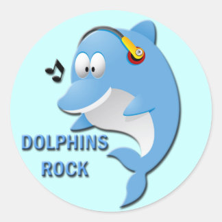 PEGATINA REDONDA DOLPHINS ROCK