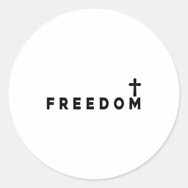 Pegatina Redonda Dom Christian Cross Patriotic  (Anverso)