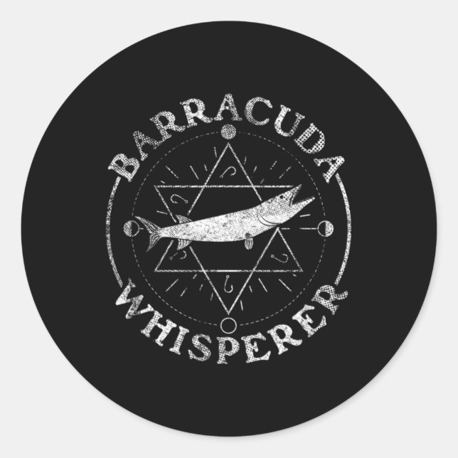 Pegatina Redonda Domador de Baracudas - Barracuda  (Anverso)