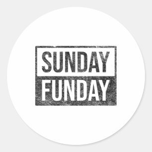 Pegatina Redonda Domingo Funday Brunch Footbyl Sports Bbq Church