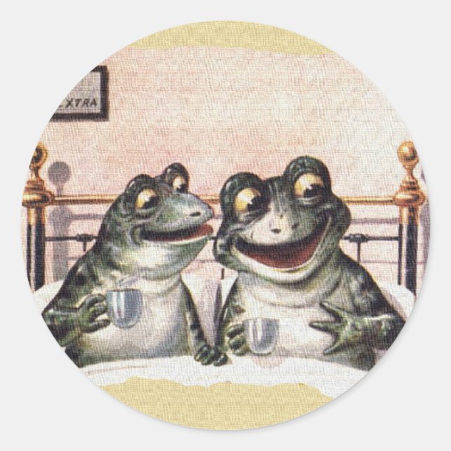 Pegatina Redonda Domingo perezoso mañana (Anverso)