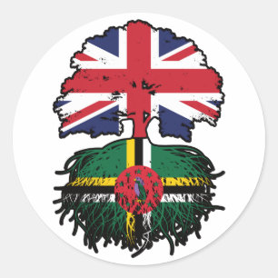 Pegatina Redonda Dominica Dominicana Reino Unido Reino Unido Bander