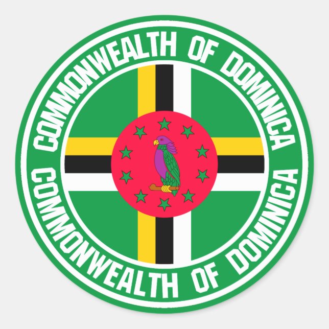 Pegatina Redonda Dominica Round Emblem (Anverso)