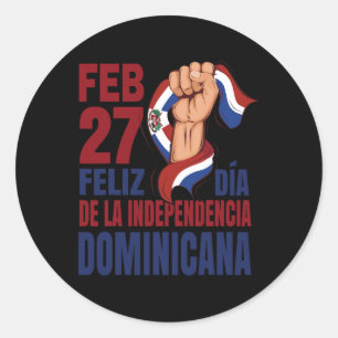 Pegatina Redonda Dominicana - Día de la Independencia 1
