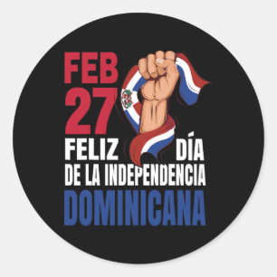 Pegatina Redonda Dominicana - Día de la Independencia Dominicana