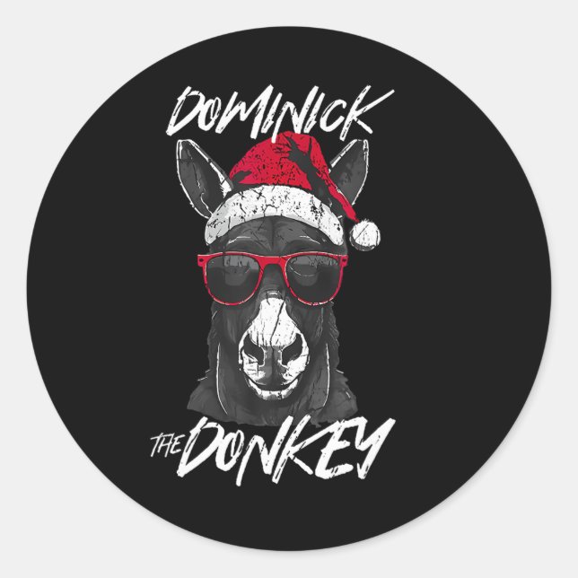 Pegatina Redonda Dominick El Burro (Anverso)
