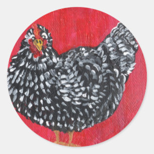 Pegatina Redonda Dominique Chicken