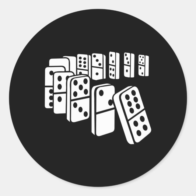 Pegatina Redonda Dominoes (Anverso)