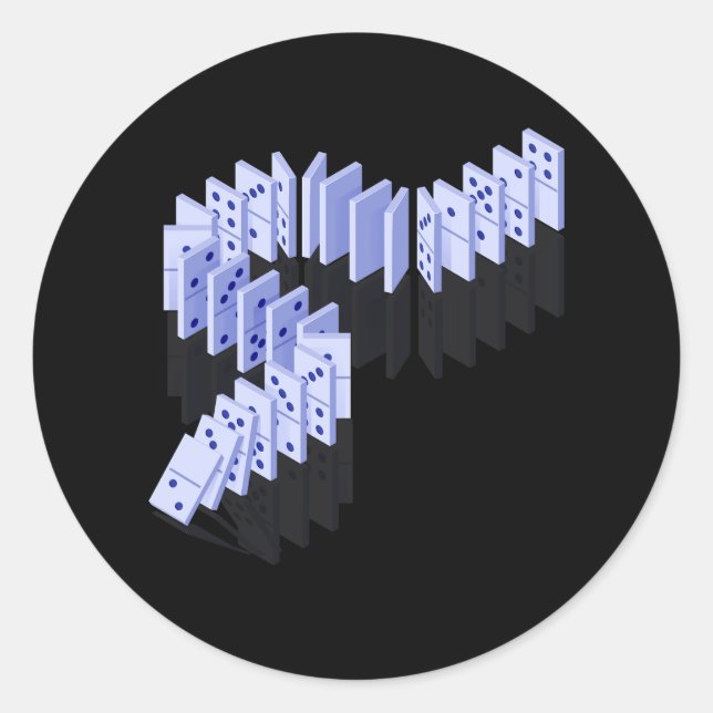 Pegatina Redonda Dominoes Tiles Dominoes Lover Strate (Anverso)