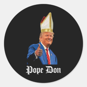 Pegatina Redonda Don del Papa - Donald Trump nuevo católico