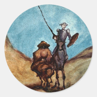 Pegatina Redonda Don Quijote