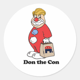 Pegatina Redonda Don the con — Anti-Trump Design - Político -.p