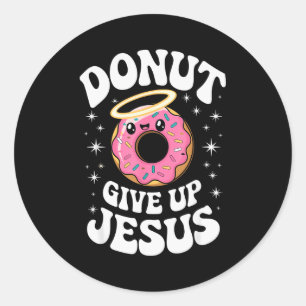 Pegatina Redonda Dona cristiana divertida Cute Fe Humor Retro Jesús