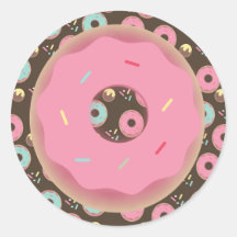 Dona de chocolate 3D rosada glaseada con sprinkles