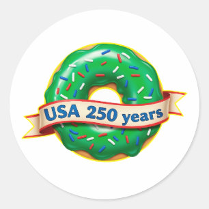 Pegatina Redonda Dona de Dulce Libertad USA 250 Años