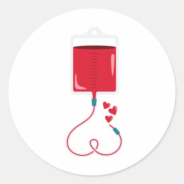 Pegatina Redonda Donación de sangre (Anverso)