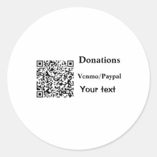 Pegatina Redonda Donaciones simples mínimas agregar código de barra