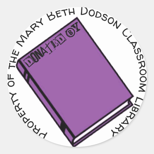 Pegatina Redonda Donado por (Anverso)