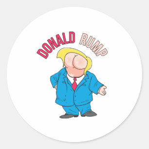 Pegatina Redonda Donald Rump - Anti-Trump -