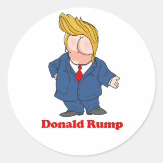 Pegatina Redonda Donald Rump — Diseño antiTrump - Político -.p