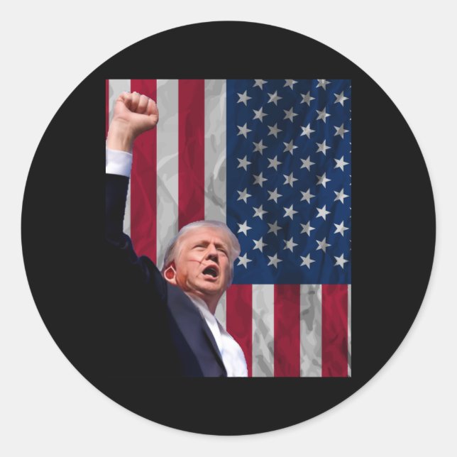 Pegatina Redonda Donald Trump (Anverso)