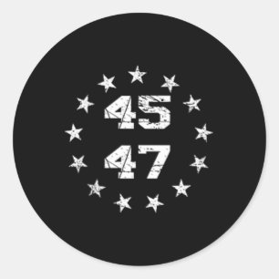 Pegatina Redonda Donald Trump 2024 45 47 Bandera Estadounidense 4 D