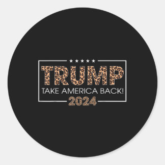 Pegatina Redonda Donald Trump 2024 devuelve la impresión de leopard