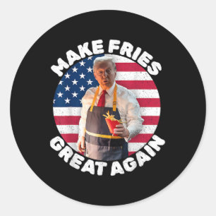 Pegatina Redonda Donald Trump 2024 Patata Frita - Hacer Patatas Fri