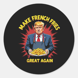 Pegatina Redonda Donald Trump 2024 Patata Frita - Hacer Patatas Fri
