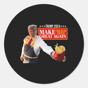 Pegatina Redonda Donald Trump 2024 Patata Frita - Hacer que las pat
